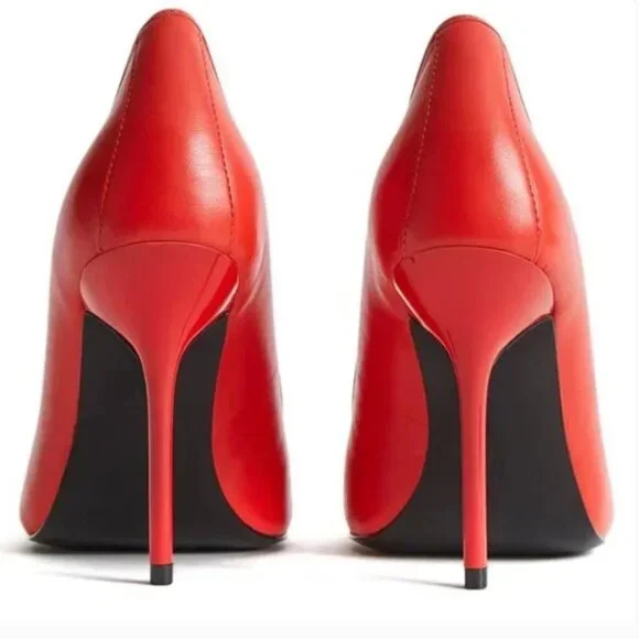 Reiss Bramley Leather Heeled Court Shoe – Orange – Size 40 / 9.5 NWT - Picture 6 of 7